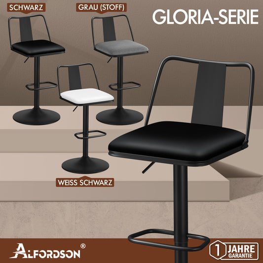 ALFORDSON Barhocker Gasdruckfeder Leder/Leinen Barstühle Küchendrehstuhl Gloria