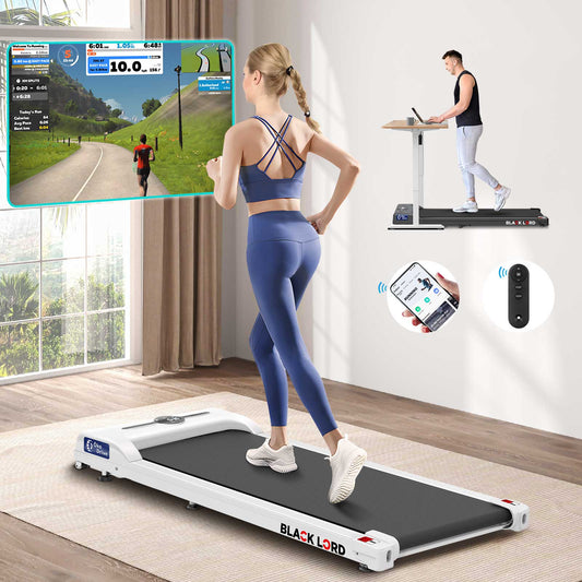 BLACK LORD Elektrisches Laufband Geh-Pad Zuhause Büro Fitnessstudio Fitness, Weiß