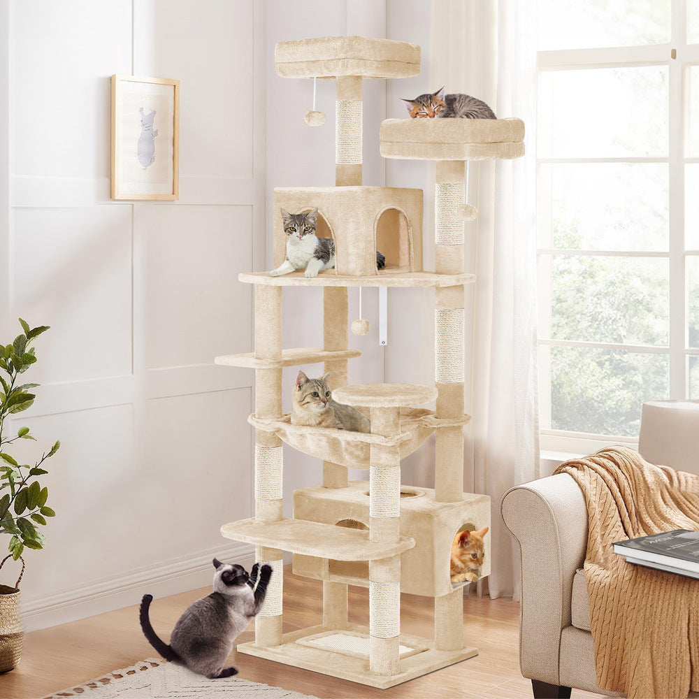 Kratzbaum – Condo-Hausmöbel, Beige, 184 cm