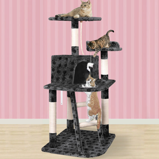 Kratzbaum – 3-Plattform, Grau, 120 cm
