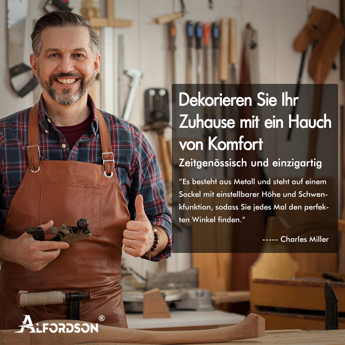 ALFORDSON 1x Barhocker Küchendrehstuhl Holz Leder Gasdruckfeder Trice