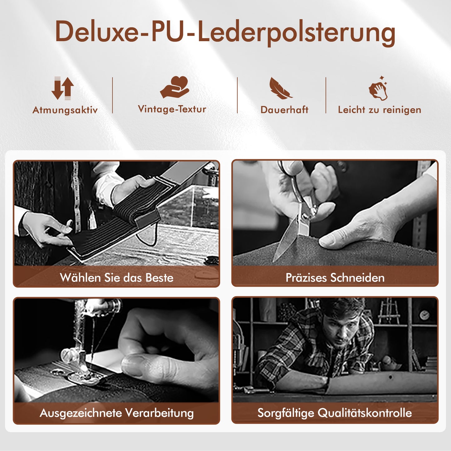 ALFORDSON 1x Barhocker Küchenstuhl Drehstuhl Holz Leder Trice Weiß