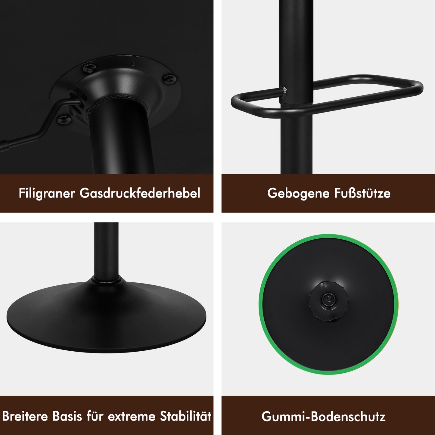 ALFORDSON Barhocker Gasdruckfeder Leder/Leinen Barstühle Küchendrehstuhl Gloria