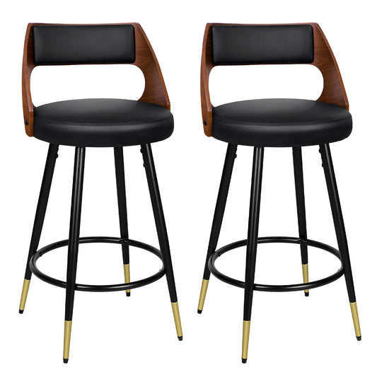 ALFORDSON 2x Drehbar Barhocker Morgan Küche Holz Esstisch Stuhl Schwarz