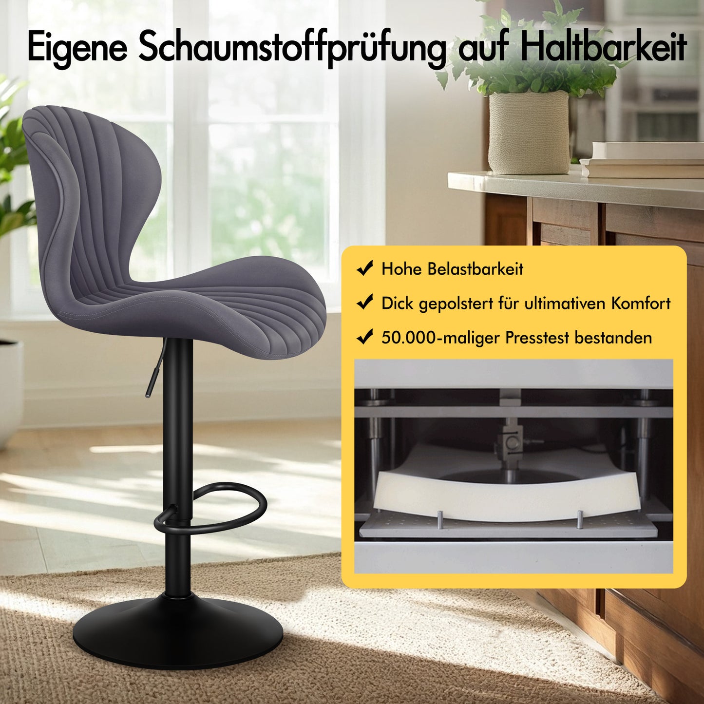 ALFORDSON 2x Barhocker Stella Küche Drehbar Dining Stühle Gaslift