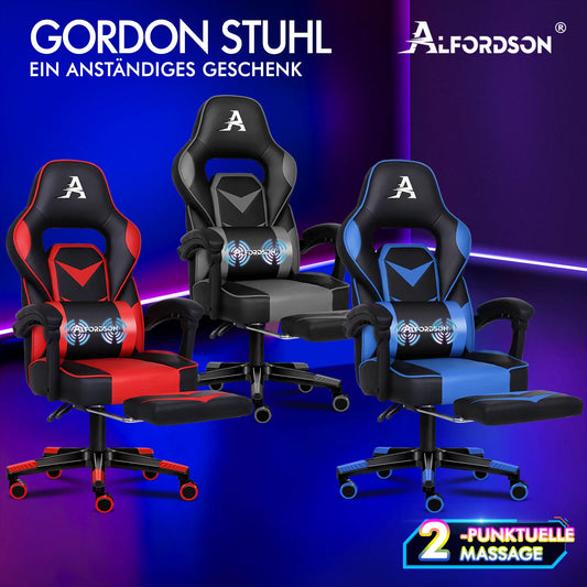 ALFORDSON Gaming-Stuhl Bürostuhl Dicke Polsterung Fußstütze Exekutive Racing