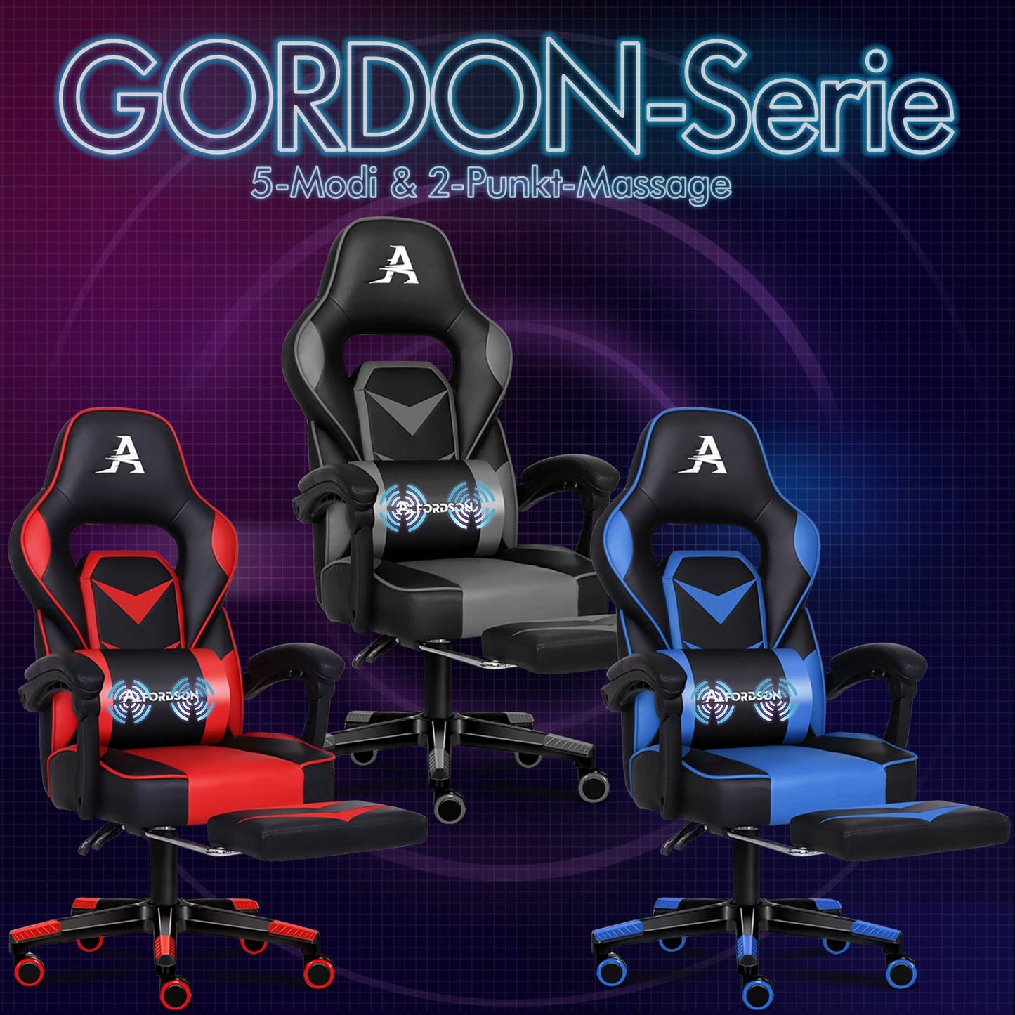 ALFORDSON Gaming-Stuhl Bürostuhl Dicke Polsterung Fußstütze Exekutive Racing