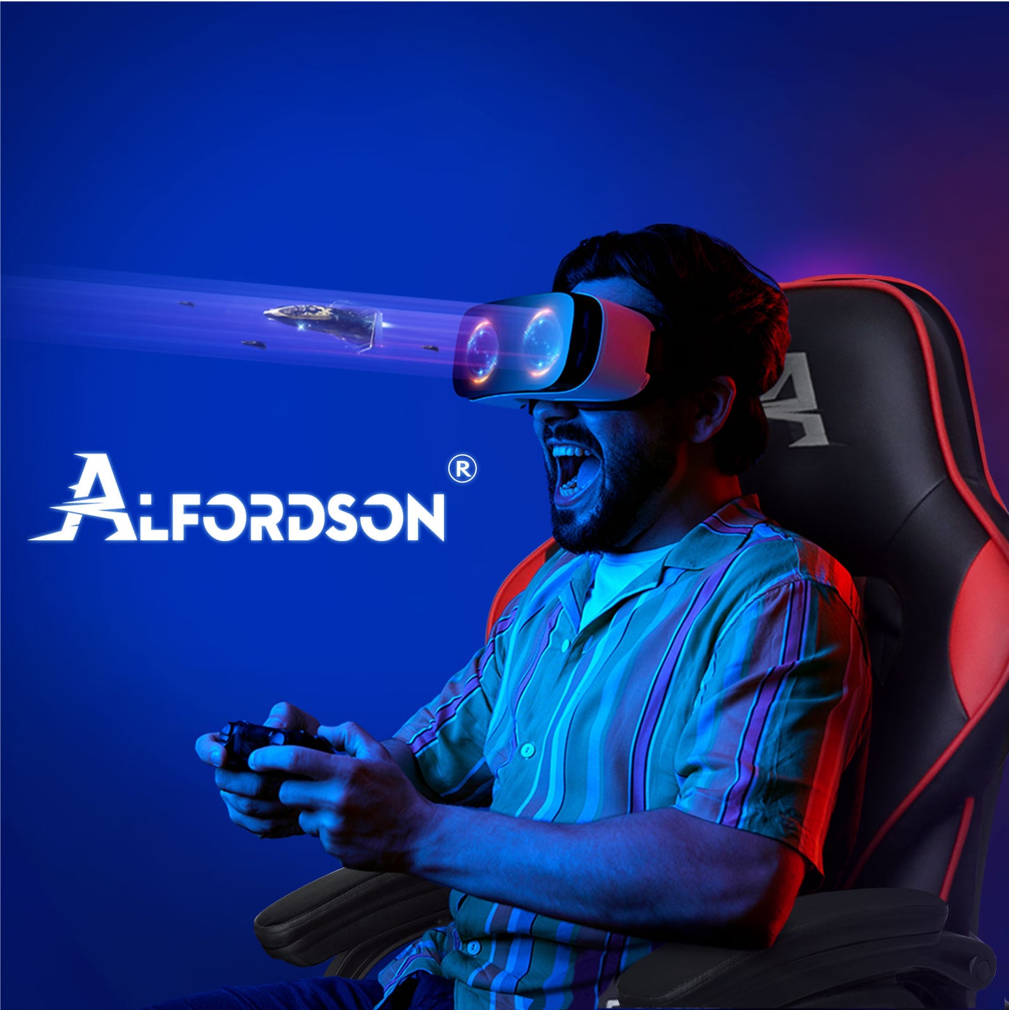 ALFORDSON Gaming-Stuhl Bürostuhl Dicke Polsterung Fußstütze Exekutive Racing