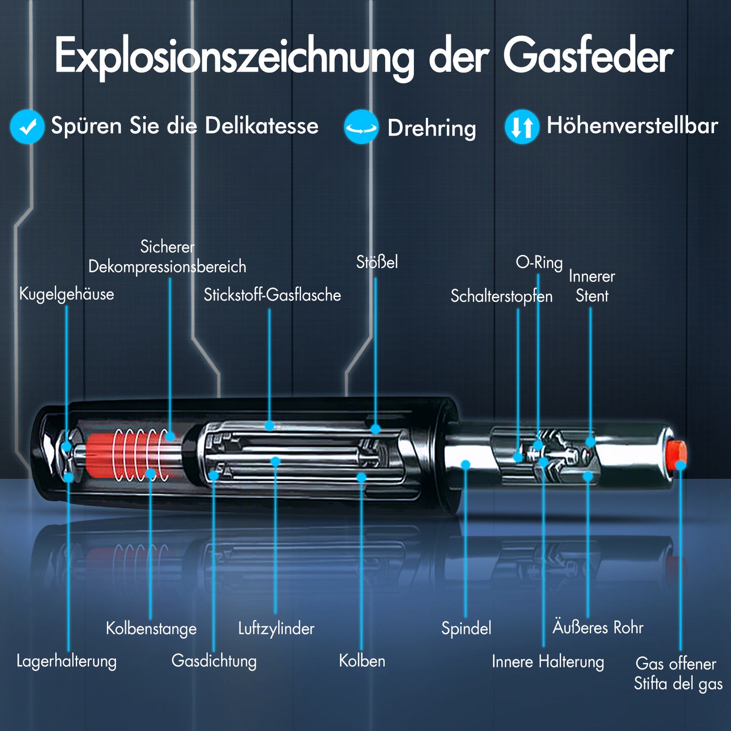 ALFORDSON Gaming-Stuhl Büro Massage Computer Stoff Rennsitz Fußstütze Grau