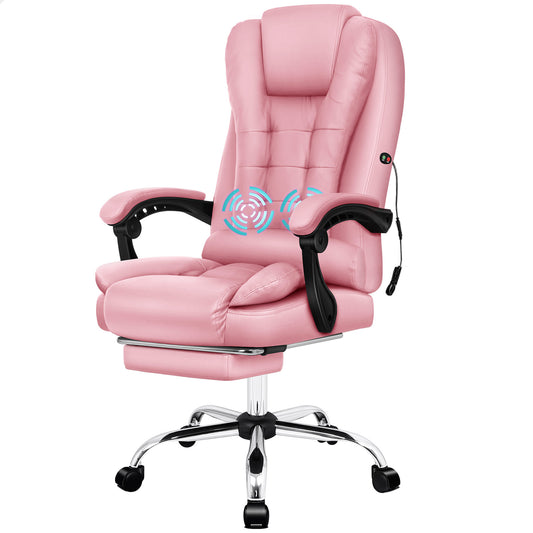 ALFORDSON Massage-Bürostuhl Gaming-Stuhl Executive-Sitz PU-Leder Computer Racer, Rosa