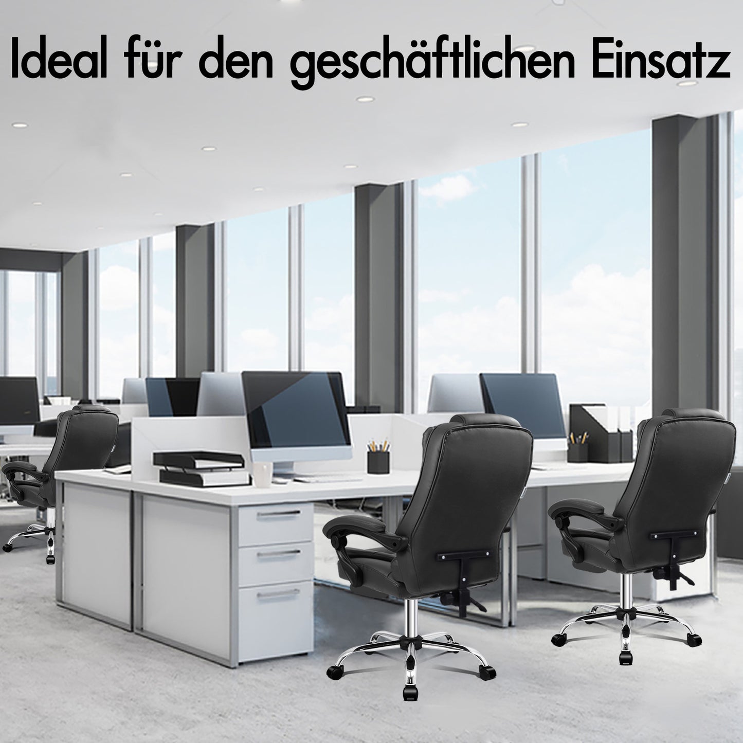 ALFORDSON Massage-Bürostuhl Beheizter Chef-Computersitz Grau