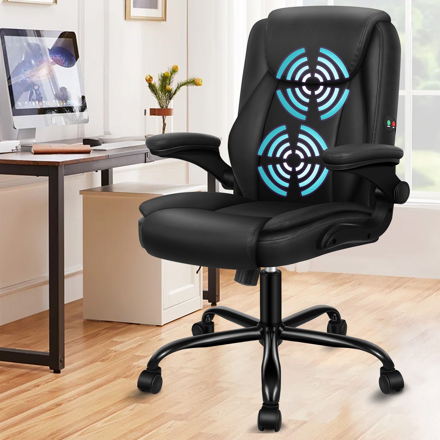 ALFORDSON Massage Bürostuhl Executive Computer Gaming Sitz PU Leder Schwarz