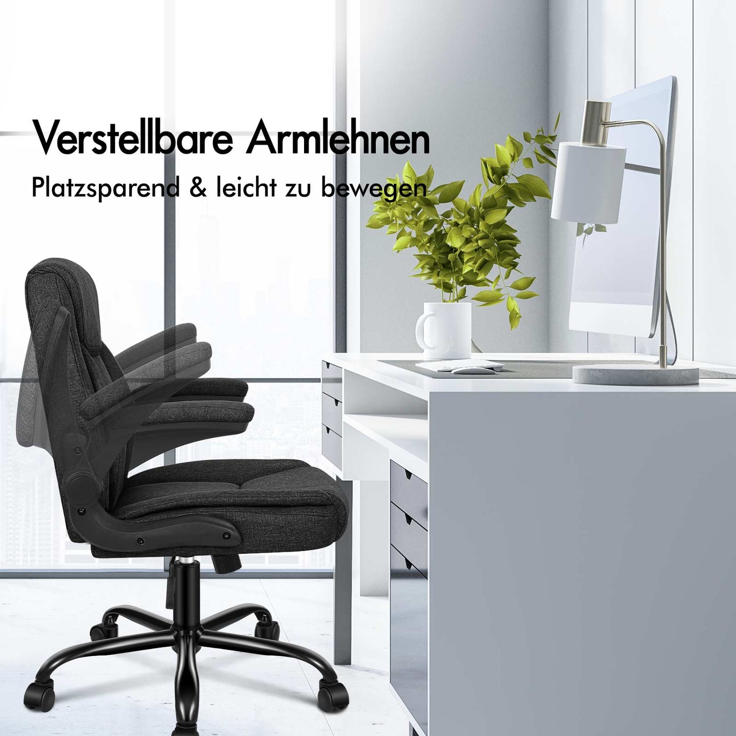 ALFORDSON Massage Bürostuhl Chefsessel Computerstuhl Gamingstuhl Stoff Schwarz
