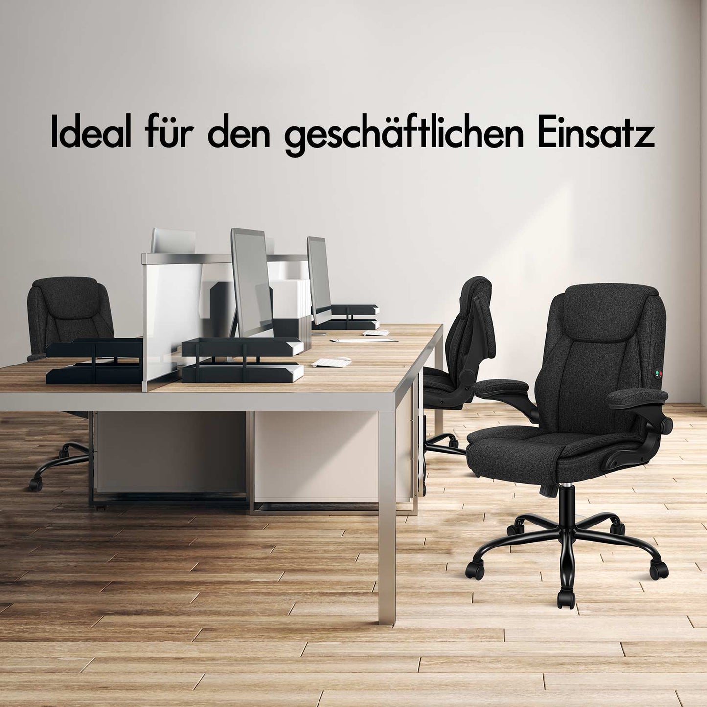 ALFORDSON Massage Bürostuhl Chefsessel Computerstuhl Gamingstuhl Stoff Schwarz