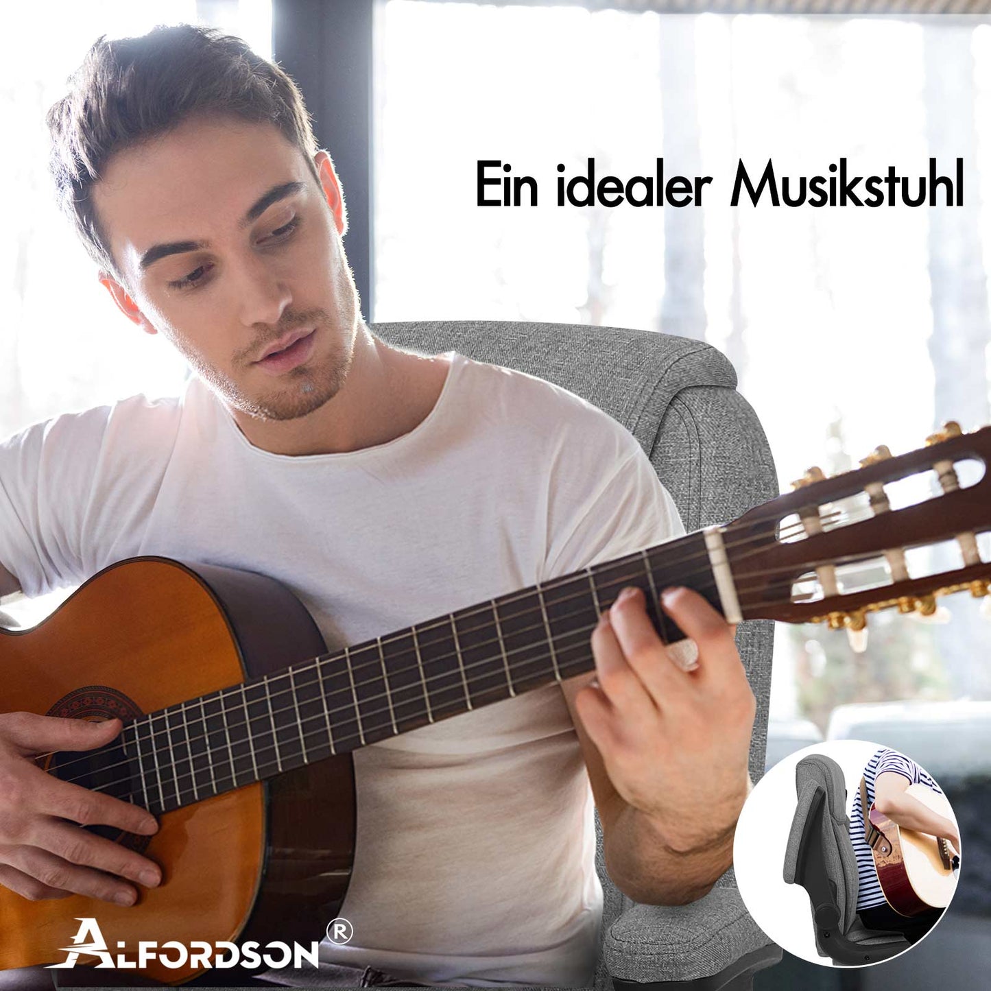 ALFORDSON Massage Bürostuhl Chefsessel Computerstuhl Gamingstuhl Stoff Grau