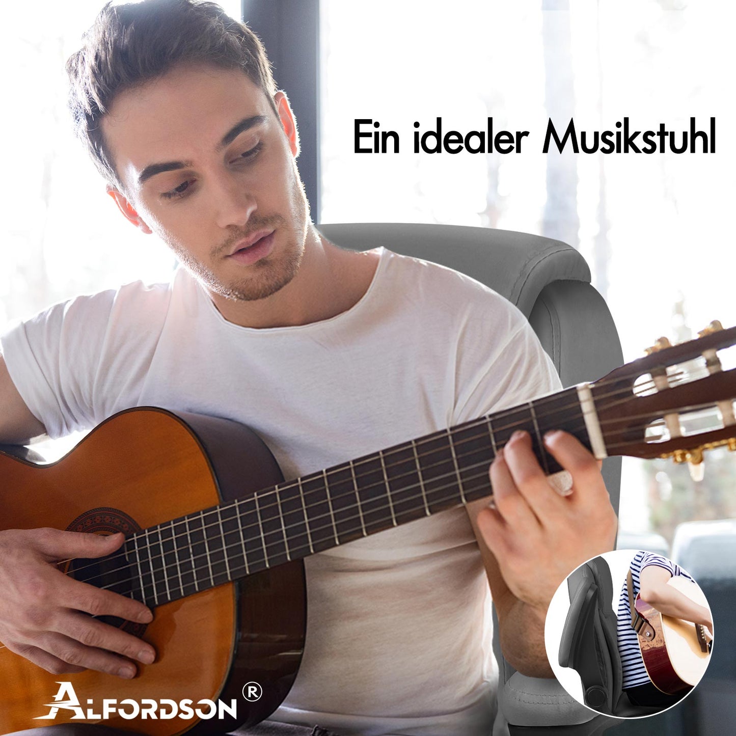 ALFORDSON Massage Bürostuhl Executive Computer Gaming Sitz PU Leder Grau