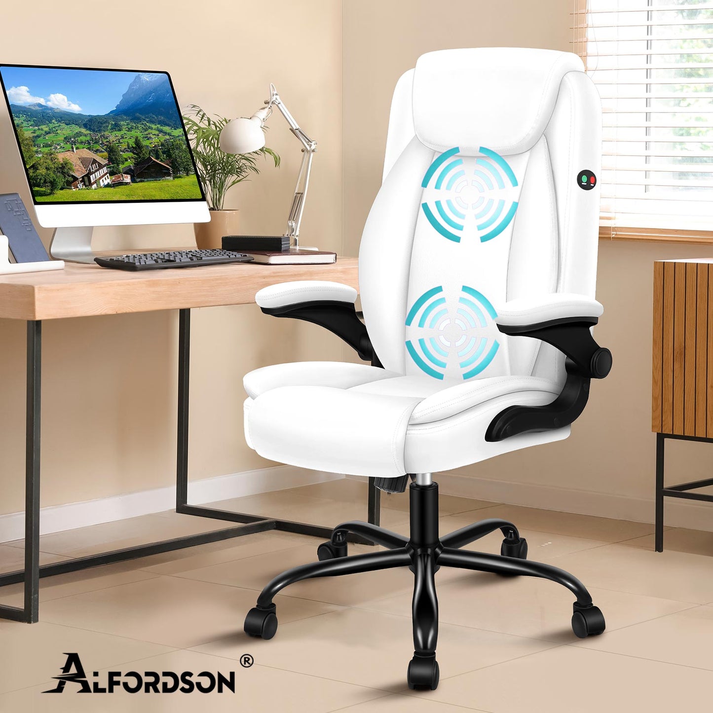 ALFORDSON Massage Bürostuhl Ergonomischer Executive Computer Gaming PU Leder