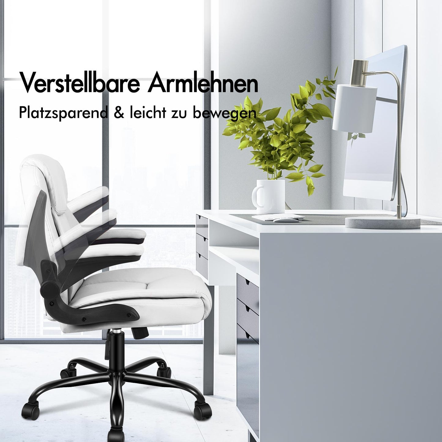 ALFORDSON Massage Bürostuhl Executive Computer Gaming Sitz PU Leder Weiß