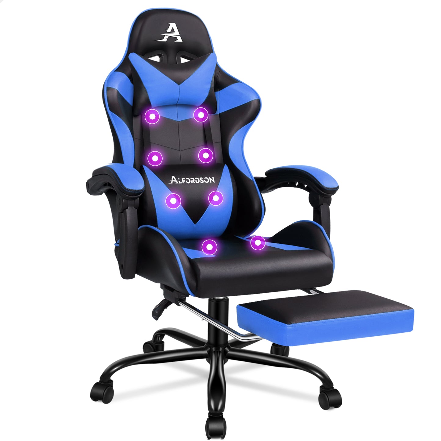 ALFORDSON Gaming Stuhl Büro Massage Computer Racing Sitz PU Leder