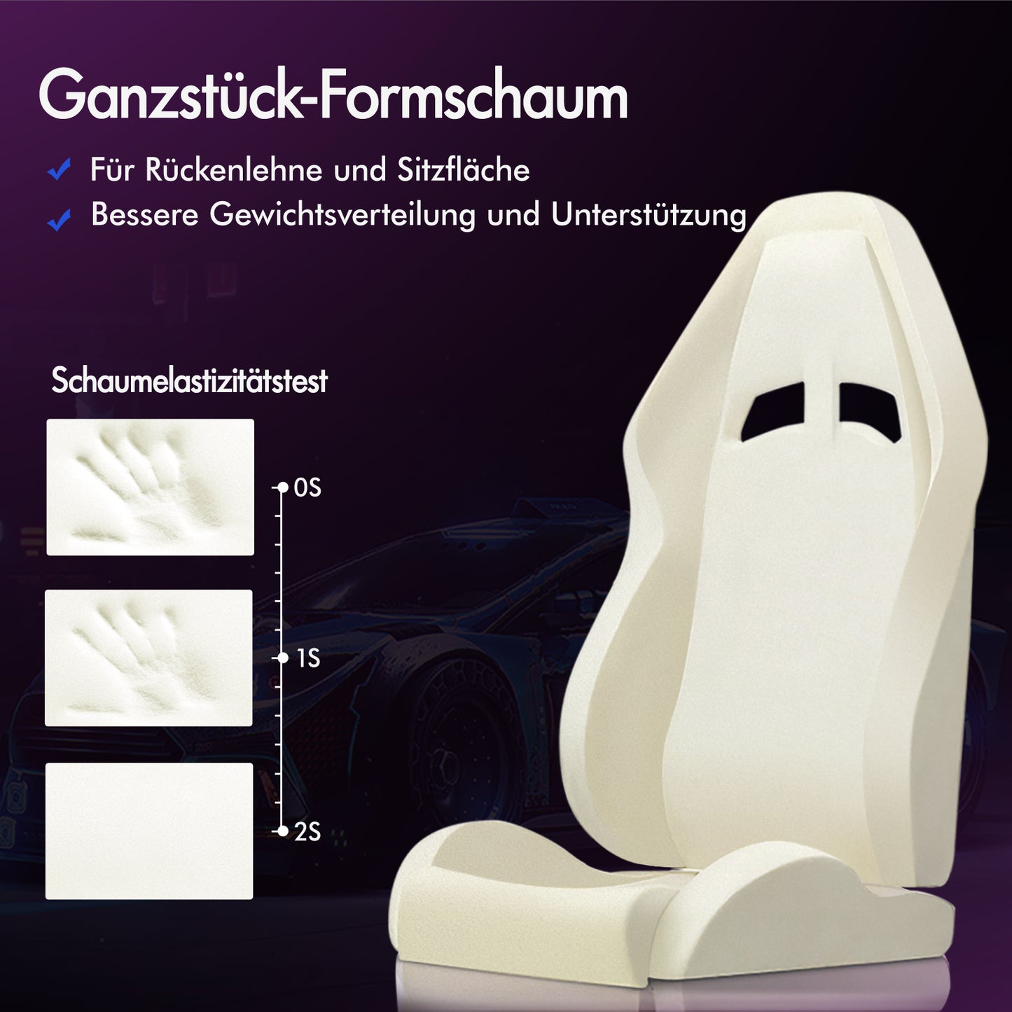 ALFORDSON Gaming Stuhl Büro Massage Computer Racing Sitz PU Leder Blau