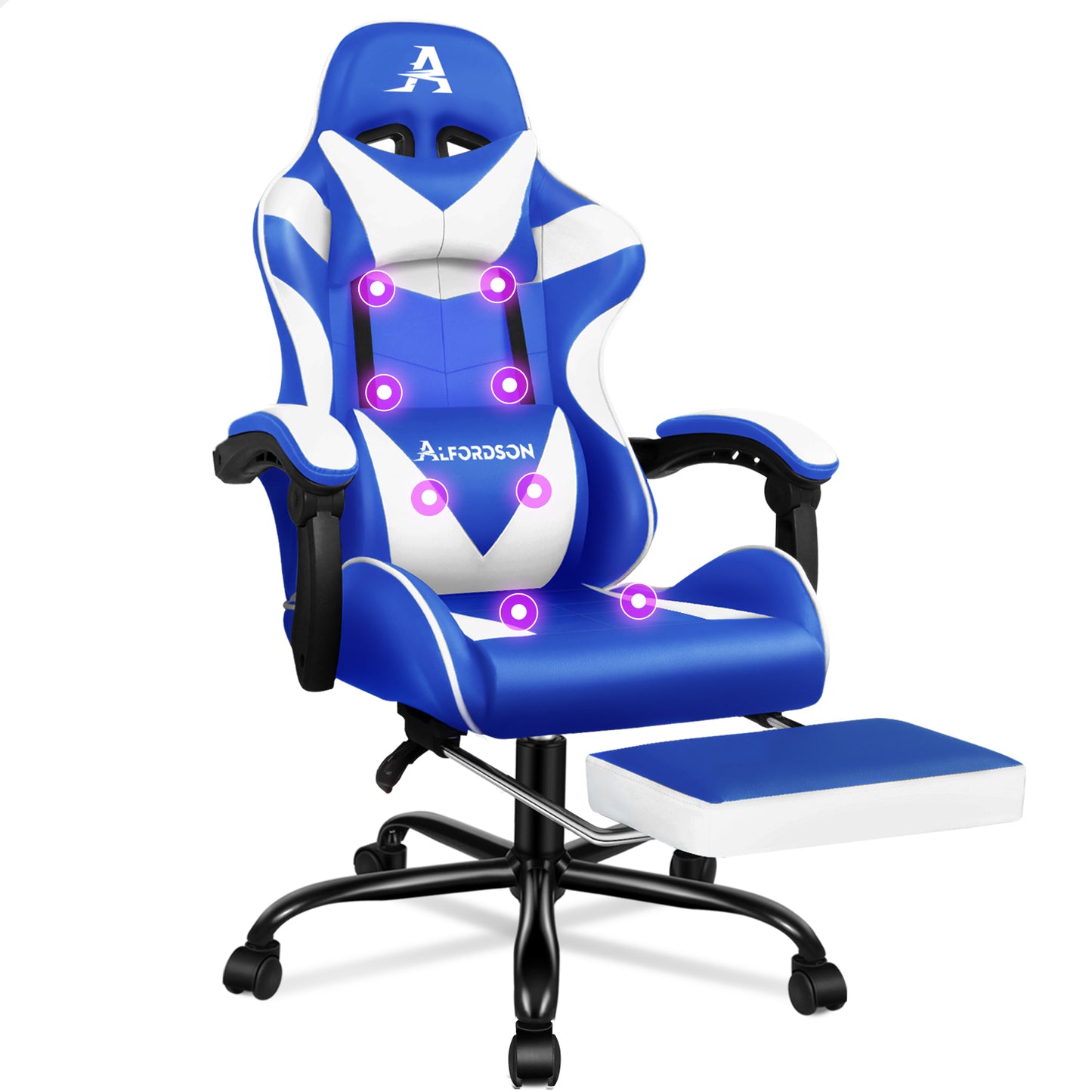 ALFORDSON Gaming Stuhl Büro Massage Computer Racing Sitz PU Leder