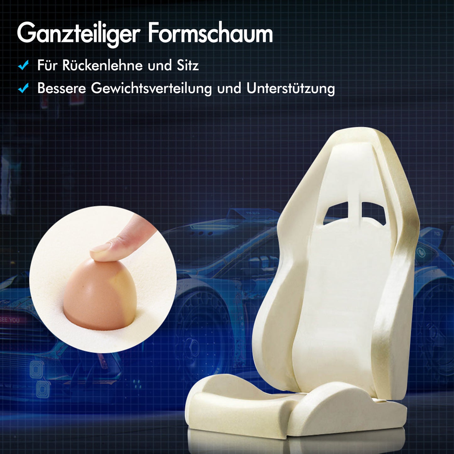 ALFORDSON Gaming Stuhl Bürostuhl Racing Stuhl Fußstütze Sitz PU Leder Schwarz