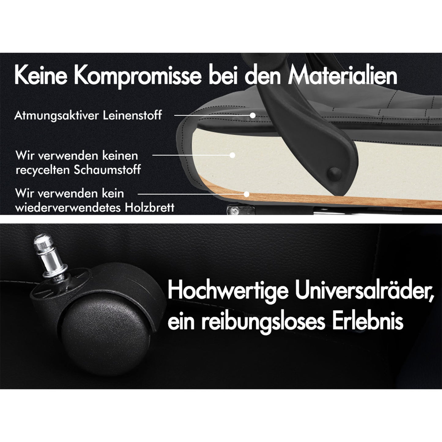 ALFORDSON Massage-Bürostuhl mit Fußstütze, Executive-Gaming-Sitz, PU-Leder Grau