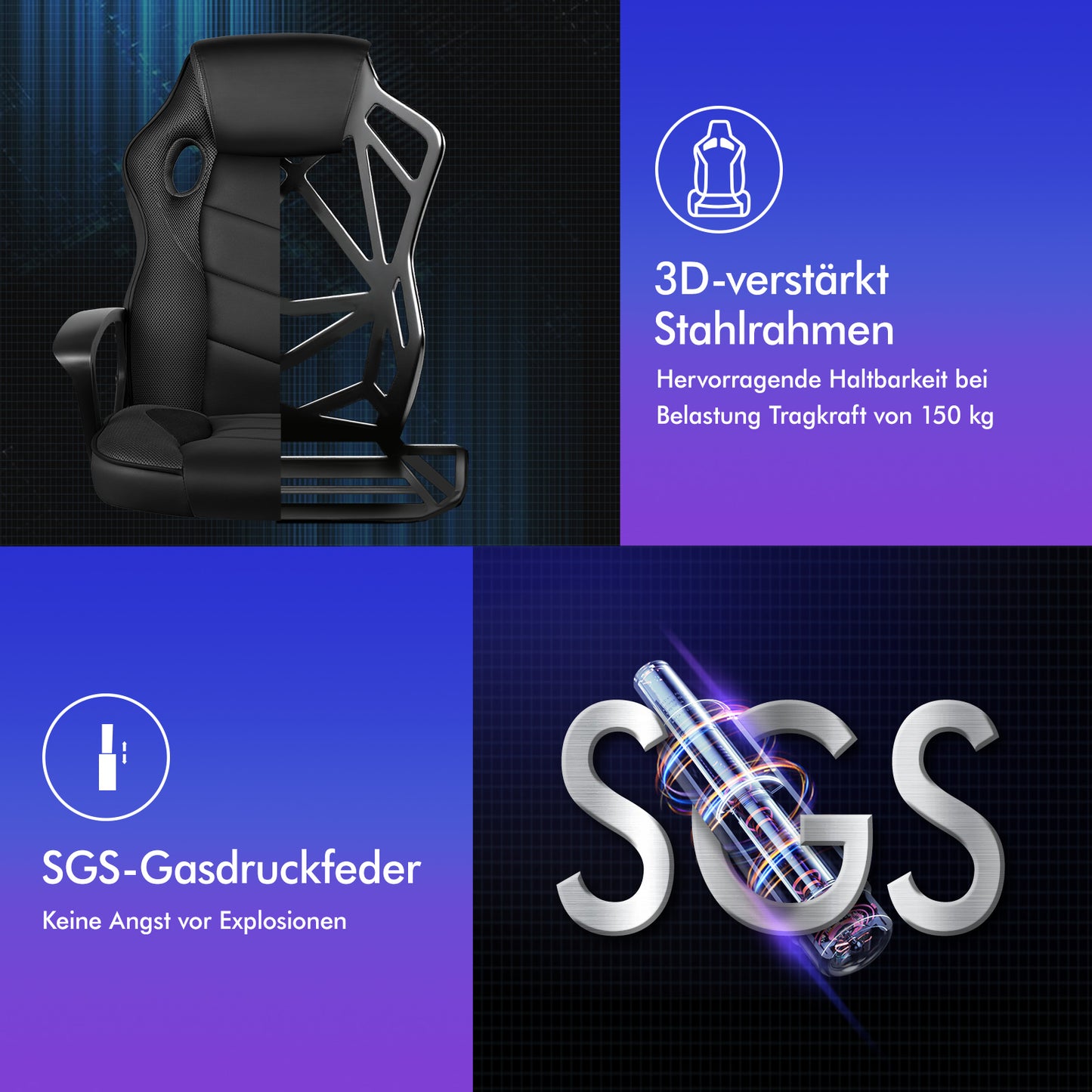 ALFORDSON Gaming Stuhl Racing Büro Ergonomisch Drehbar Exekutive Computer