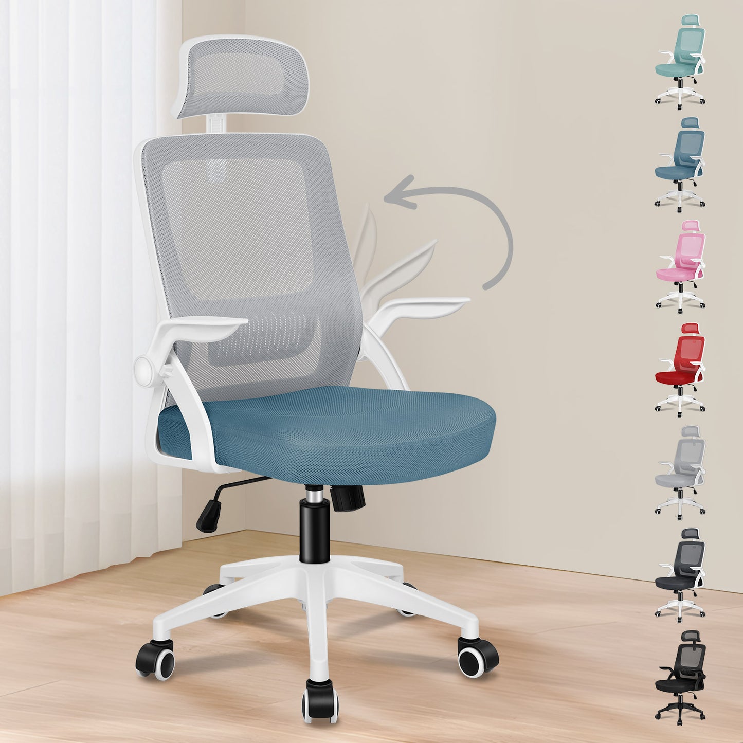 ALFORDSON Mesh-Bürostuhl Executive-Stoffsitz Neigbar für Gaming Renncomputer