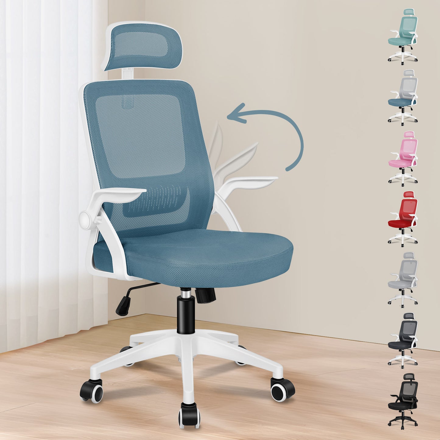 ALFORDSON Mesh-Bürostuhl Executive-Stoffsitz Neigbar für Gaming Renncomputer