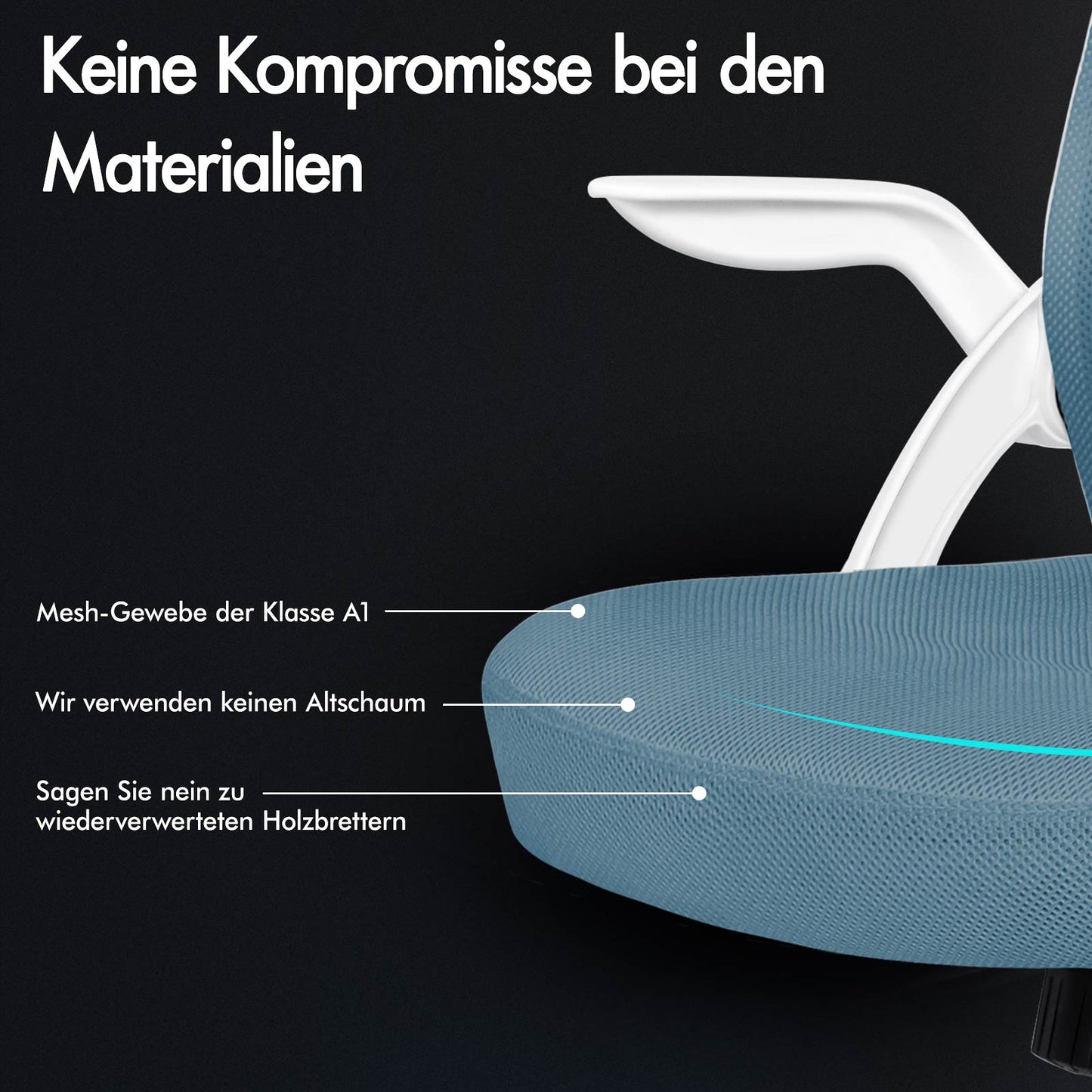ALFORDSON Mesh-Bürostuhl Executive-Stoffsitz Neigbar für Gaming Renncomputer