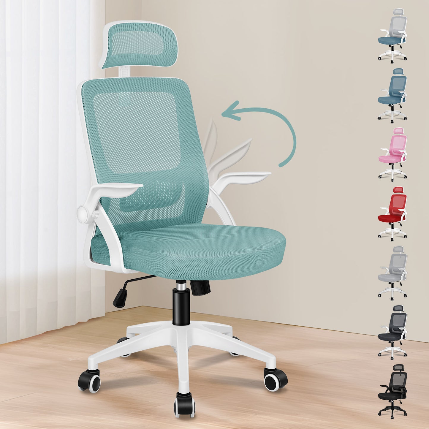 ALFORDSON Mesh-Bürostuhl Executive-Stoffsitz Neigbar für Gaming Renncomputer
