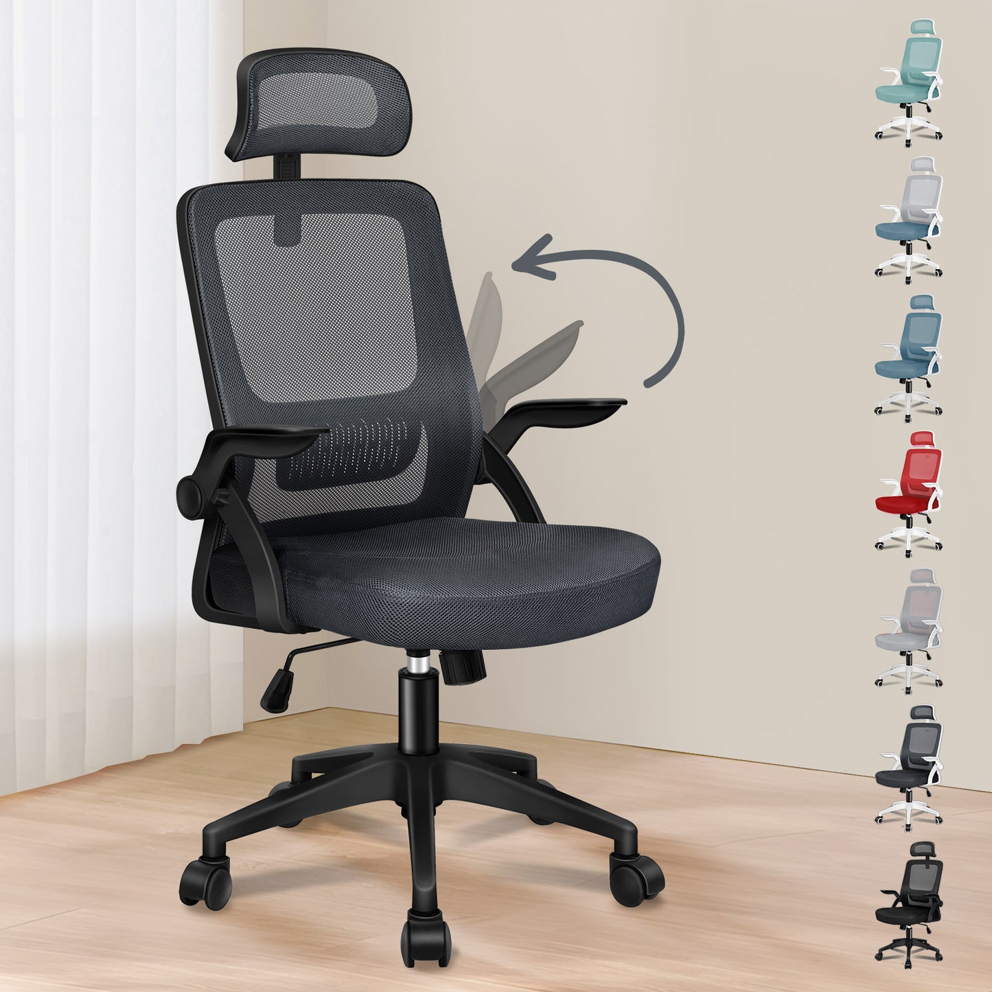 ALFORDSON Mesh-Bürostuhl Executive-Stoffsitz Neigbar für Gaming Renncomputer