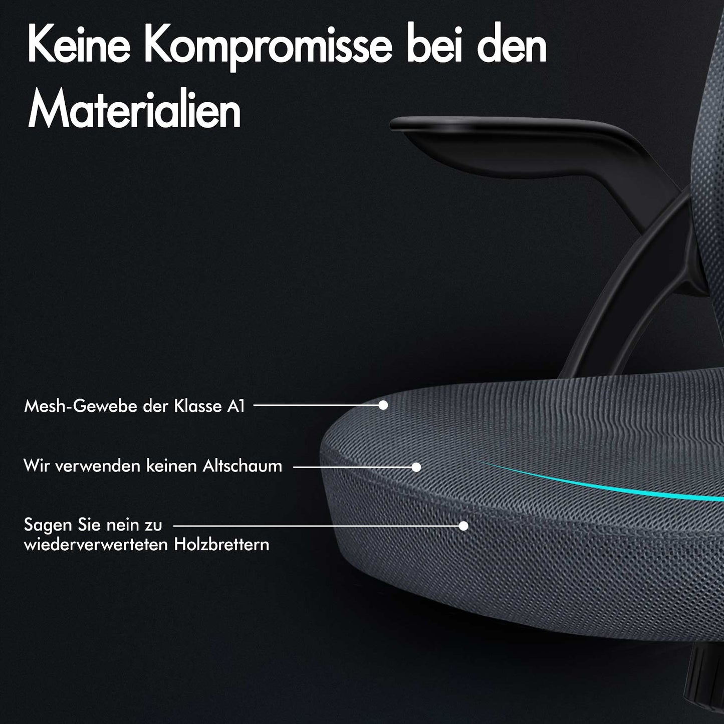 ALFORDSON Mesh-Bürostuhl Executive-Stoffsitz Neigbar für Gaming Renncomputer