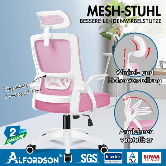 ALFORDSON Mesh-Bürostuhl Executive-Stoffsitz Neigbar für Gaming Renncomputer