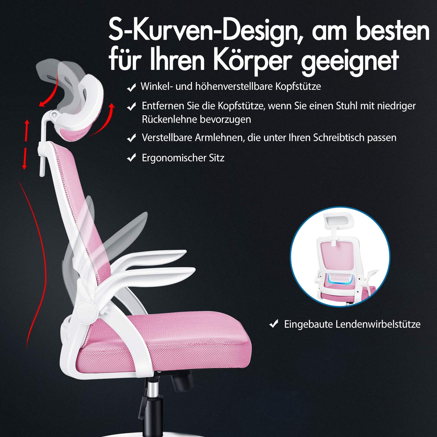 ALFORDSON Mesh-Bürostuhl Executive-Stoffsitz Neigbar für Gaming Renncomputer