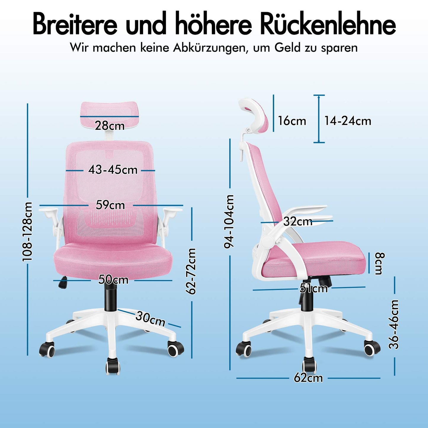 ALFORDSON Mesh-Bürostuhl Executive-Stoffsitz Neigbar für Gaming Renncomputer