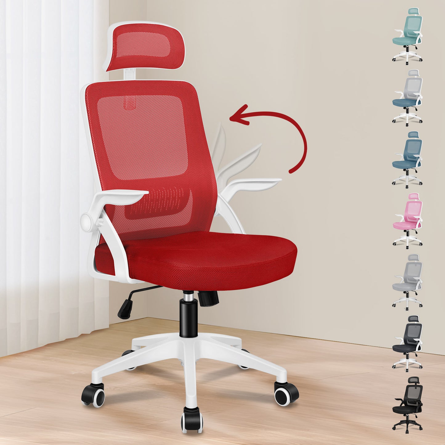 ALFORDSON Mesh-Bürostuhl Executive-Stoffsitz Neigbar für Gaming Renncomputer