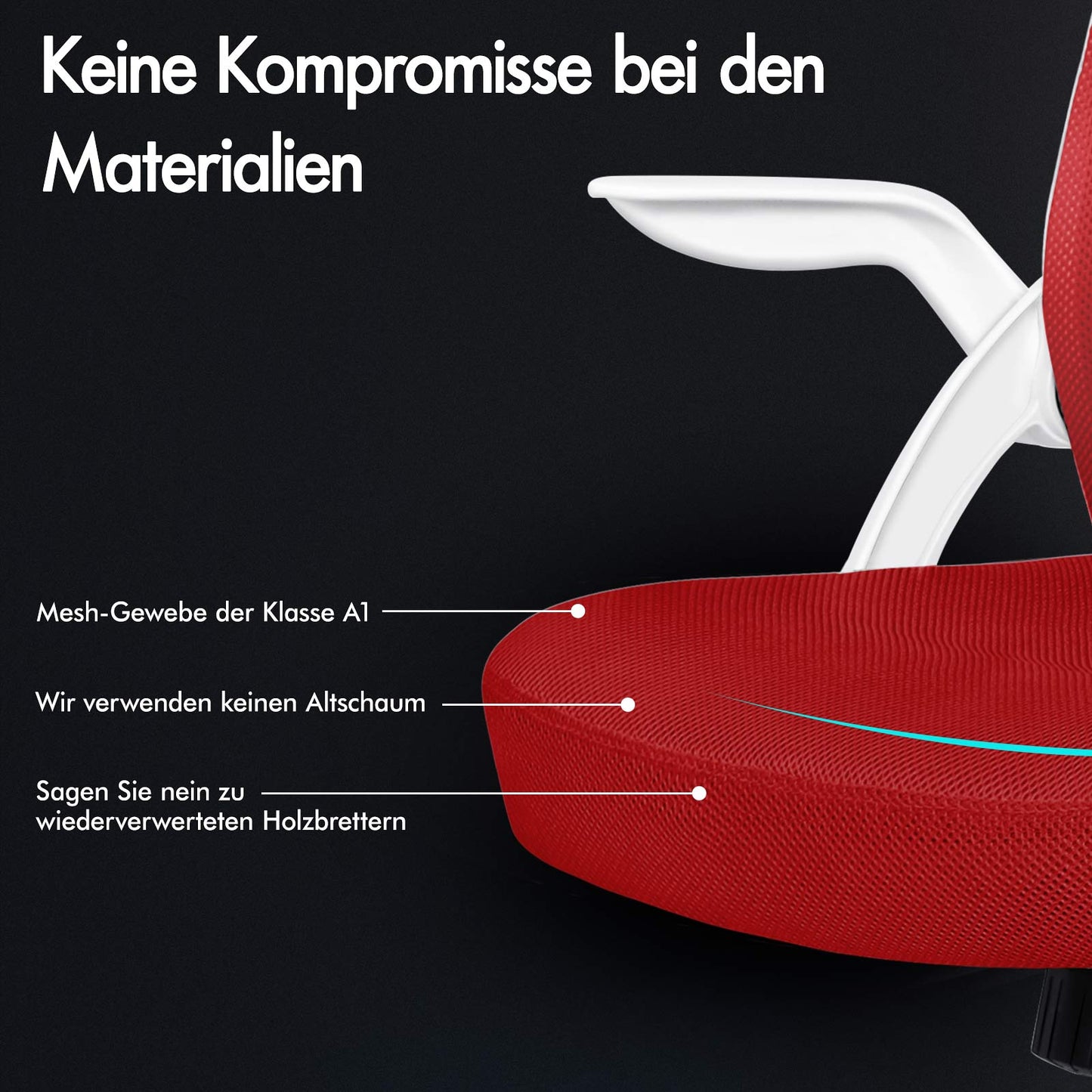 ALFORDSON Mesh-Bürostuhl Executive-Stoffsitz Neigbar für Gaming Renncomputer