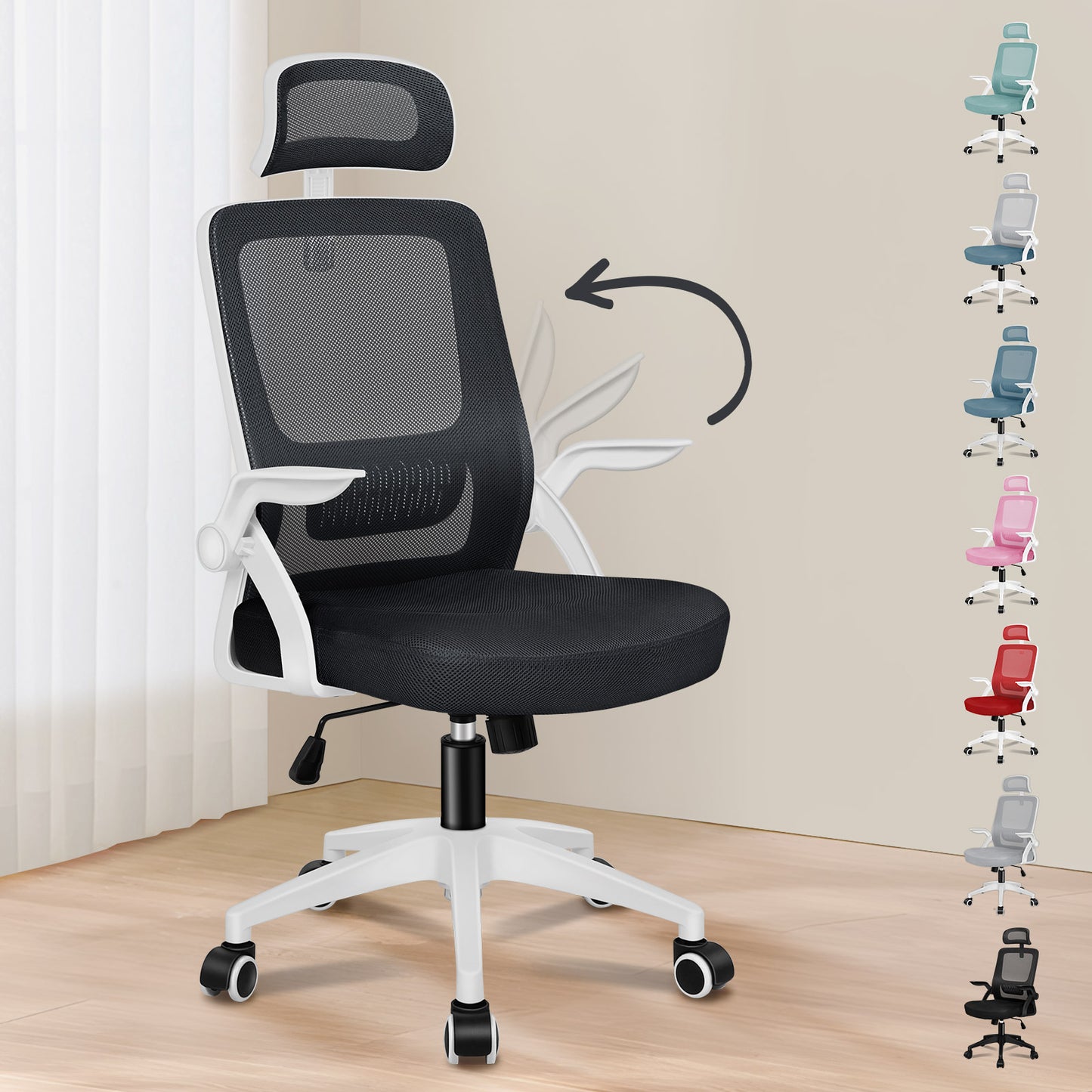 ALFORDSON Mesh-Bürostuhl Executive-Stoffsitz Neigbar für Gaming Renncomputer