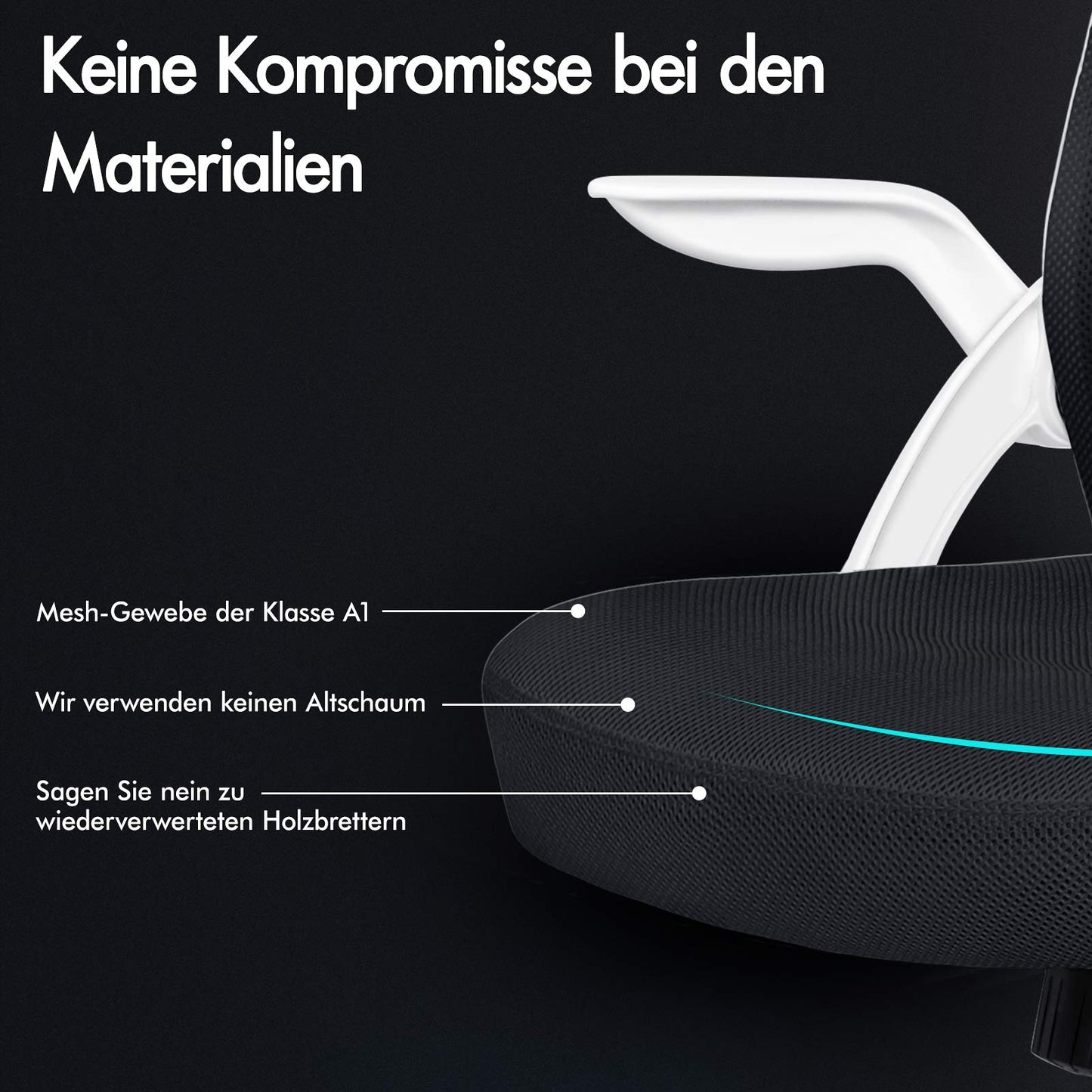 ALFORDSON Mesh-Bürostuhl Executive-Stoffsitz Neigbar für Gaming Renncomputer