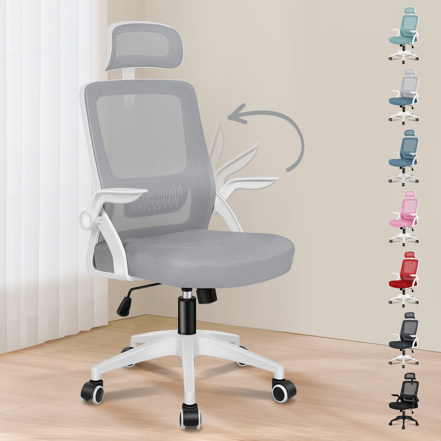ALFORDSON Mesh-Bürostuhl Executive-Stoffsitz Neigbar für Gaming Renncomputer