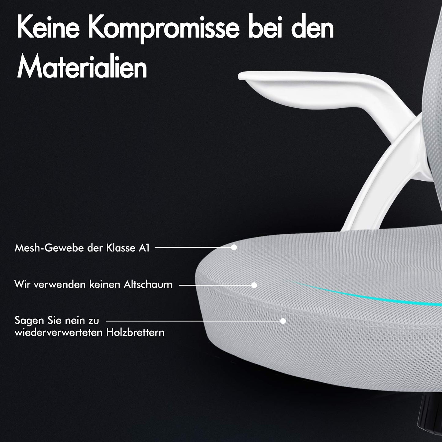 ALFORDSON Mesh-Bürostuhl Executive-Stoffsitz Neigbar für Gaming Renncomputer