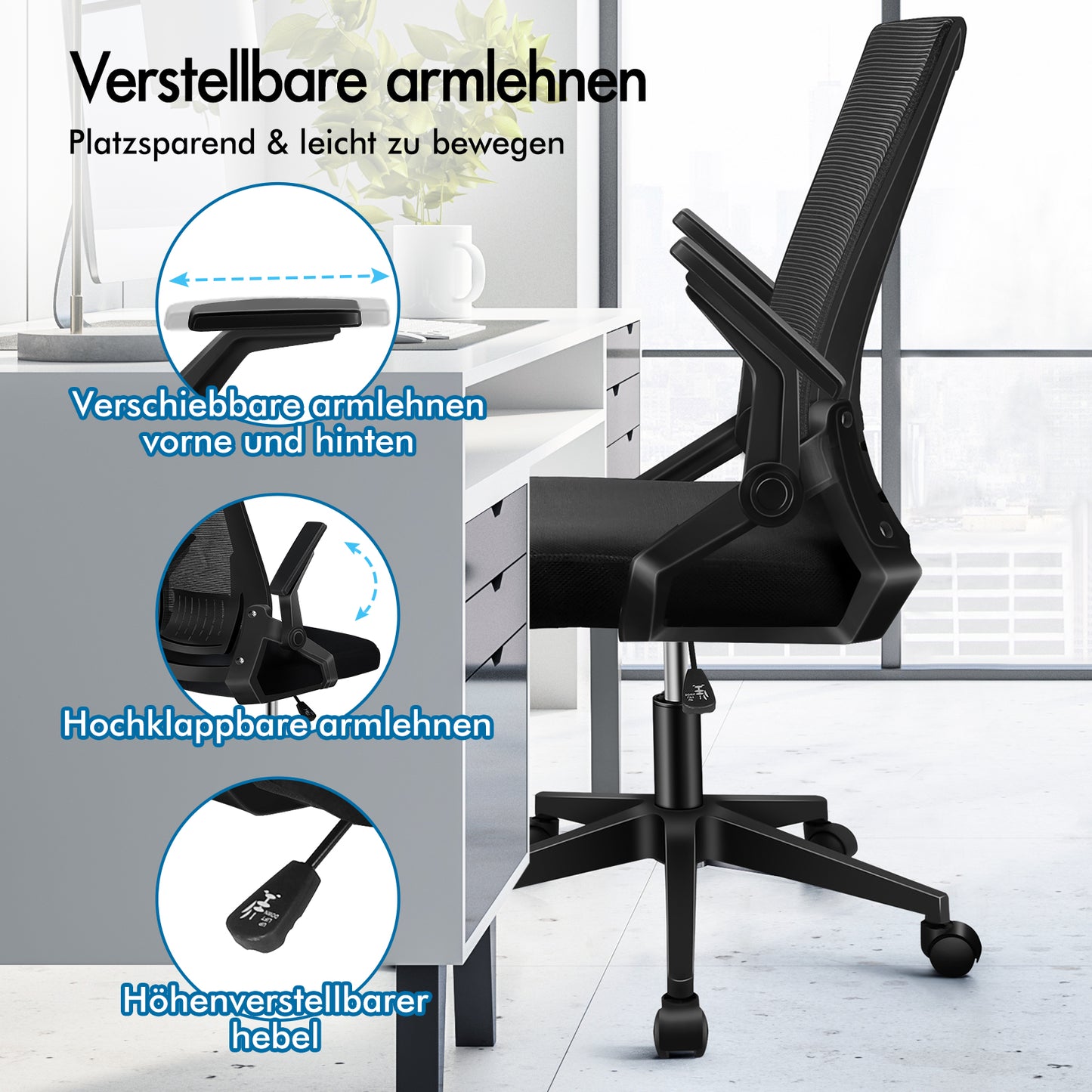 ALFORDSON Mesh Bürostuhl Executive Computer Liege Stoff Racing Sitz Arbeit, Conrad, Schwarz