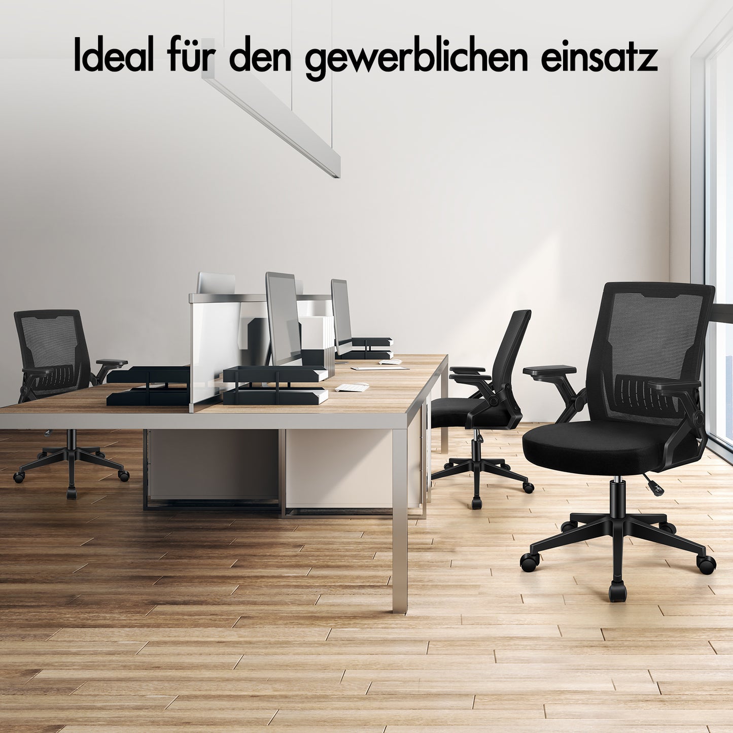 ALFORDSON Mesh Bürostuhl Executive Computer Liege Stoff Racing Sitz Arbeit, Conrad, Schwarz