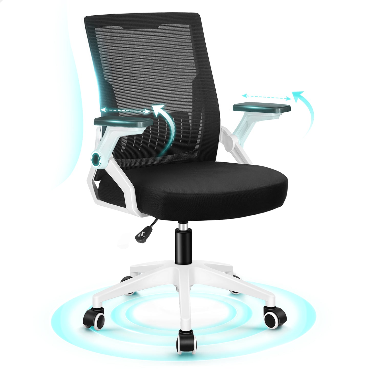 ALFORDSON Mesh Bürostuhl Executive Computer Liege Stoff Racing Sitz Arbeit, Conrad, Schwarz & Weiß