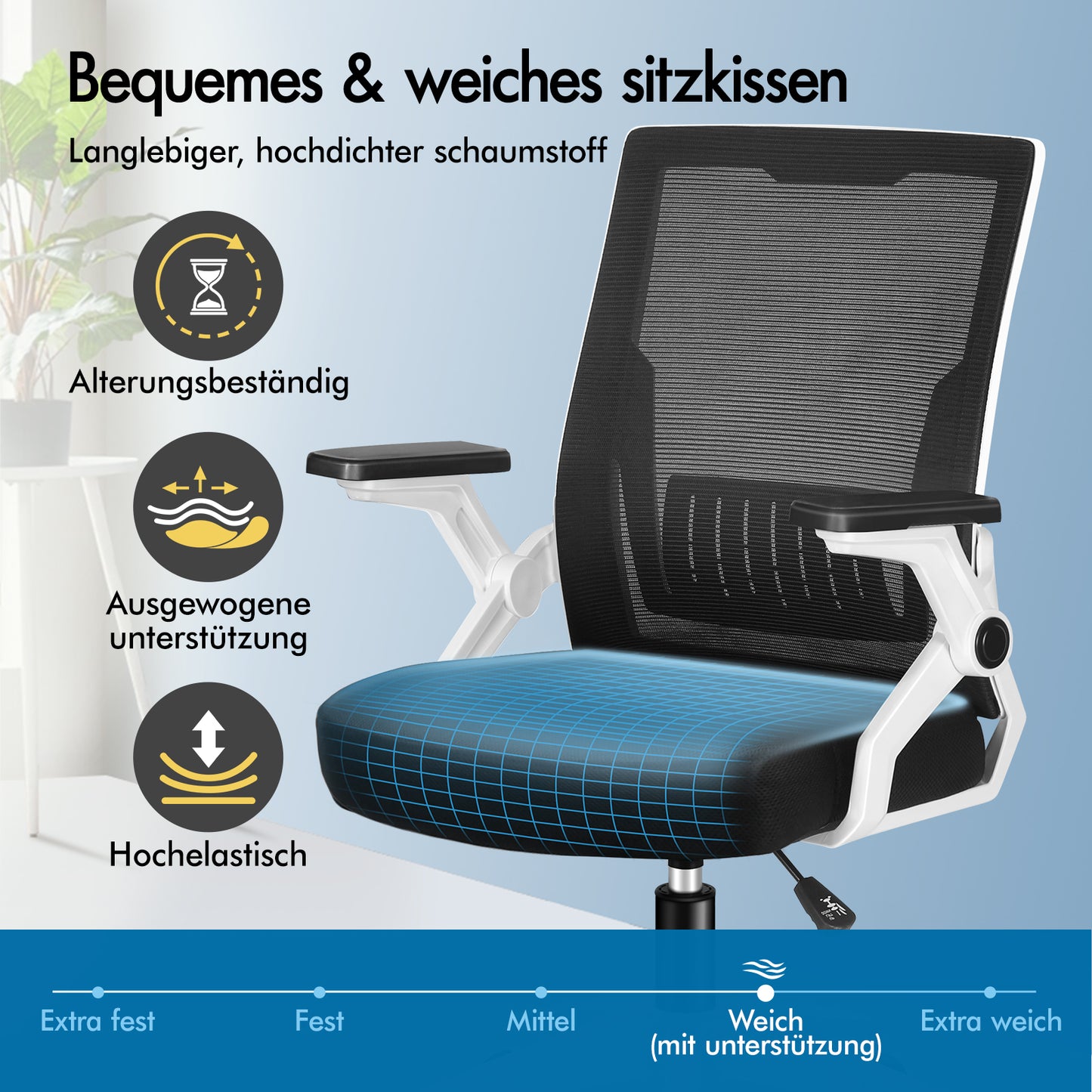 ALFORDSON Mesh Bürostuhl Executive Computer Liege Stoff Racing Sitz Arbeit, Conrad, Schwarz & Weiß