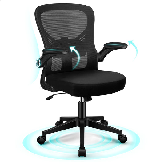 ALFORDSON Mesh Bürostuhl Executive Computer Liege Stoff Racing Sitz Arbeit, Keldon, Schwarz