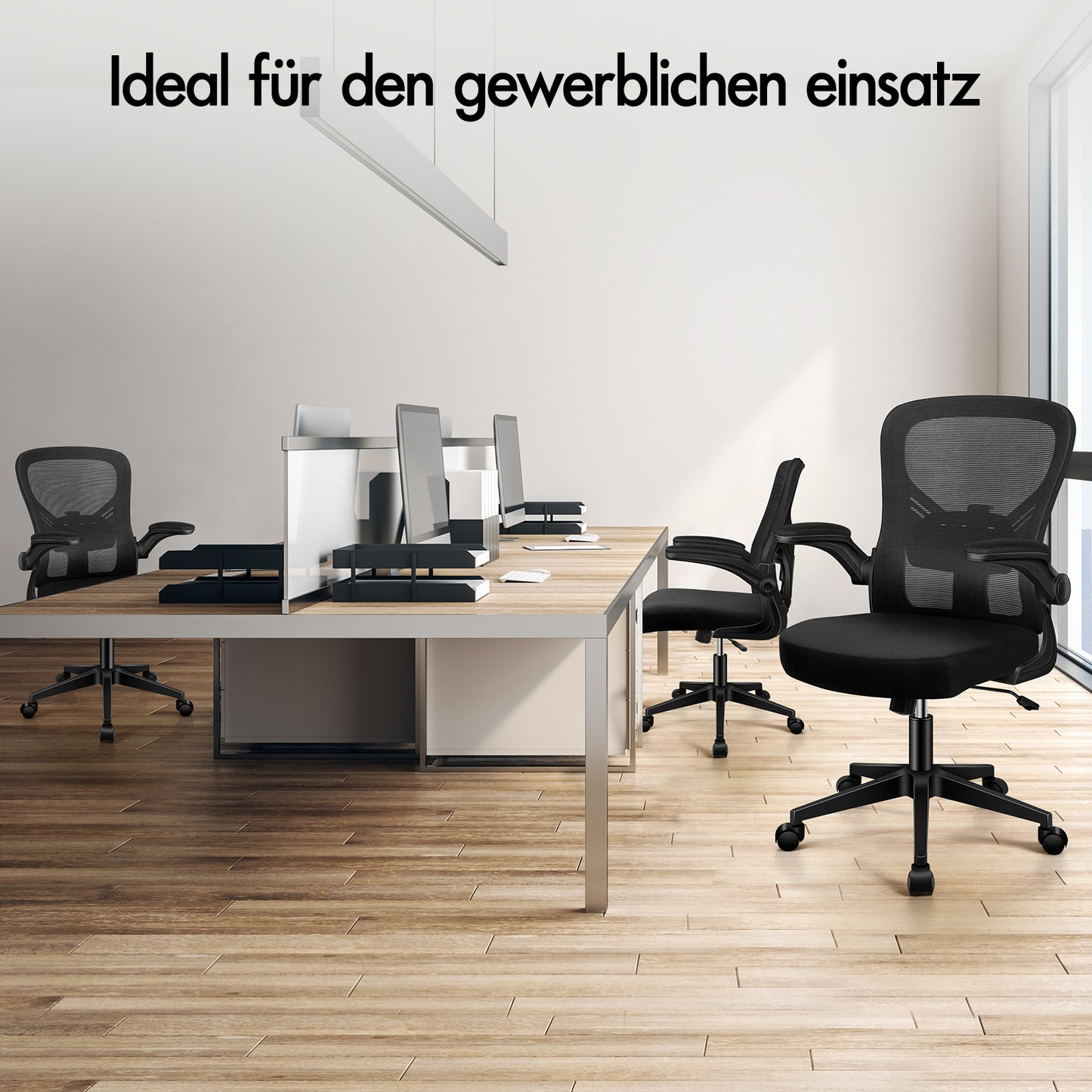 ALFORDSON Mesh Bürostuhl Executive Computer Liege Stoff Racing Sitz Arbeit, Keldon, Schwarz
