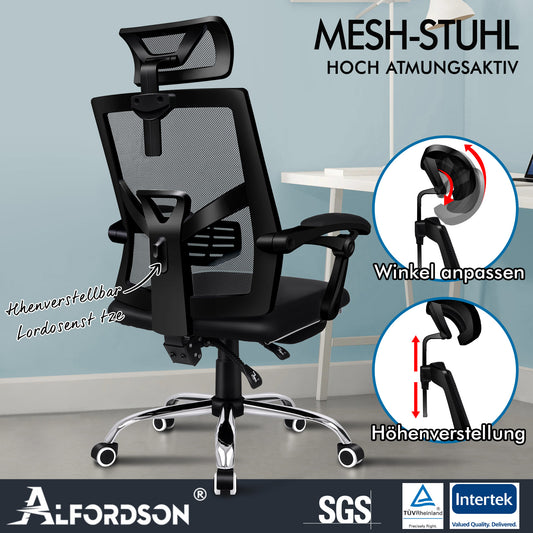 ALFORDSON Mesh Bürostuhl Gaming Executive Sitz Verstellbare Fußstütze Liege